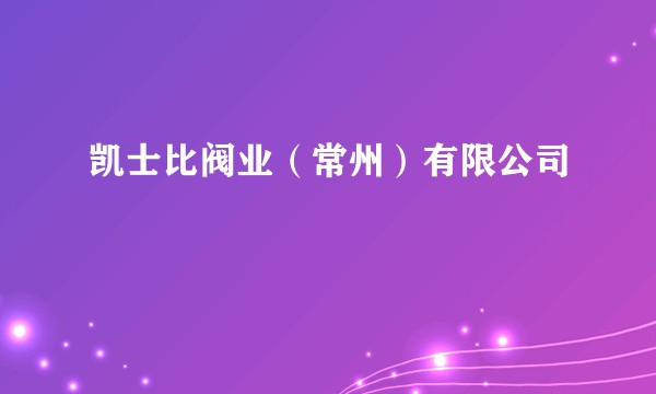 凯士比阀业（常州）有限公司