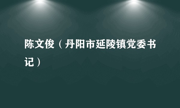 陈文俊（丹阳市延陵镇党委书记）