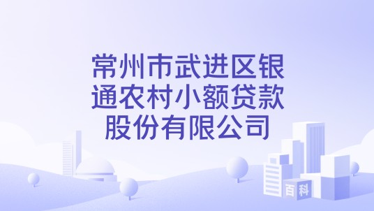 常州市武进区银通农村小额贷款股份有限公司