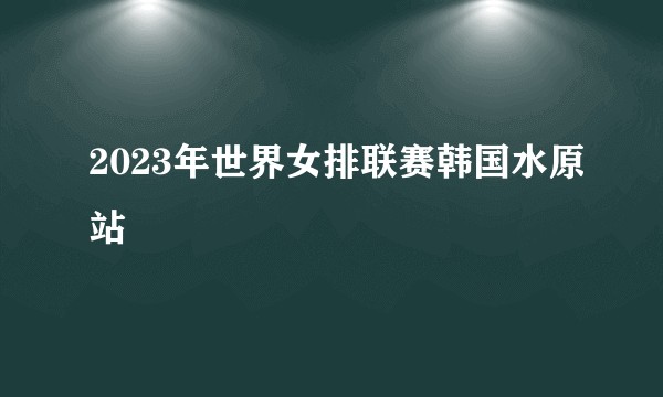 2023年世界女排联赛韩国水原站