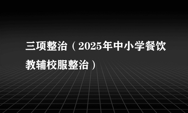 三项整治（2025年中小学餐饮教辅校服整治）