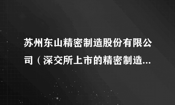苏州东山精密制造股份有限公司（深交所上市的精密制造民营企业）