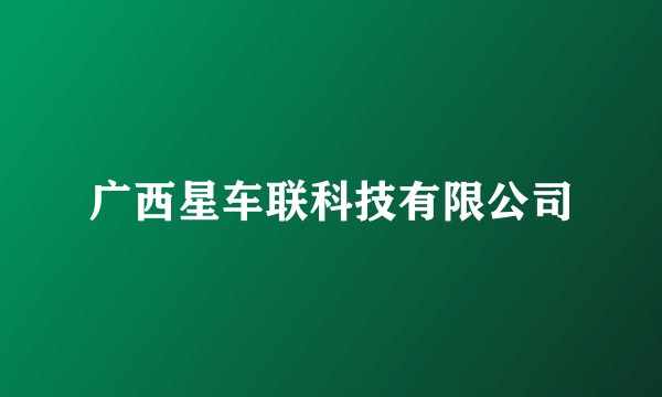 广西星车联科技有限公司