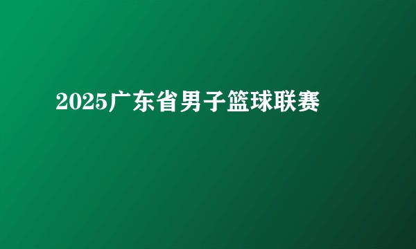 2025广东省男子篮球联赛