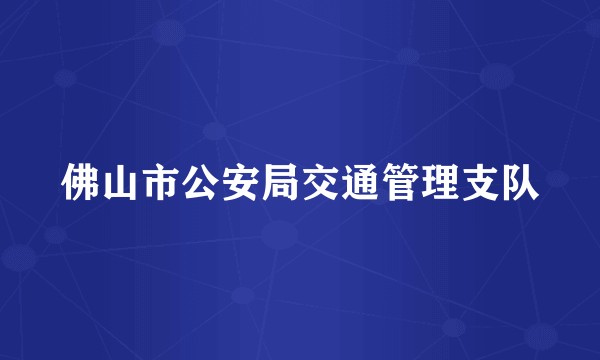 佛山市公安局交通管理支队