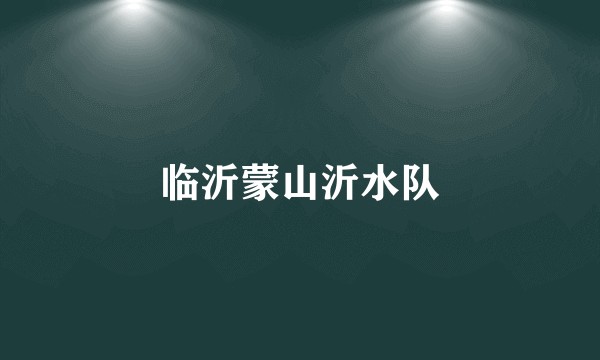 临沂蒙山沂水队