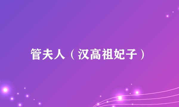 管夫人（汉高祖妃子）