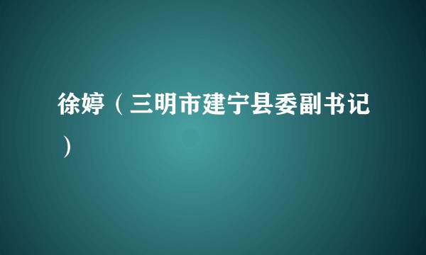 徐婷（三明市建宁县委副书记）