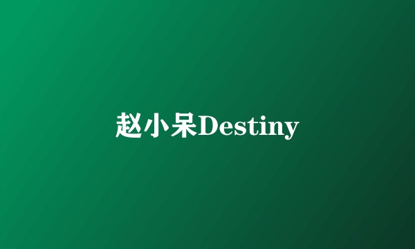 赵小呆Destiny