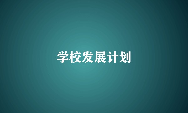 学校发展计划