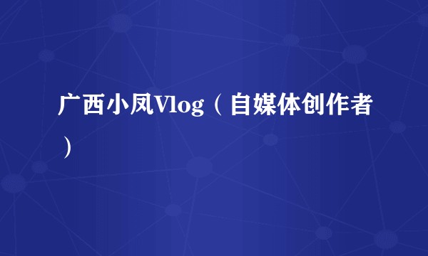 广西小凤Vlog（自媒体创作者）