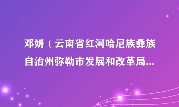 邓妍（云南省红河哈尼族彝族自治州弥勒市发展和改革局副局长，弥勒市粮食和物资储备局局长）