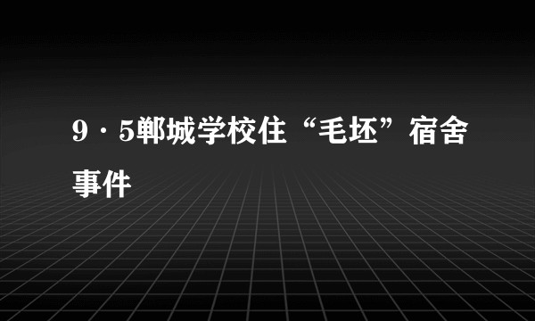 9·5郸城学校住“毛坯”宿舍事件