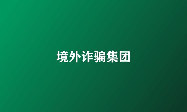 境外诈骗集团