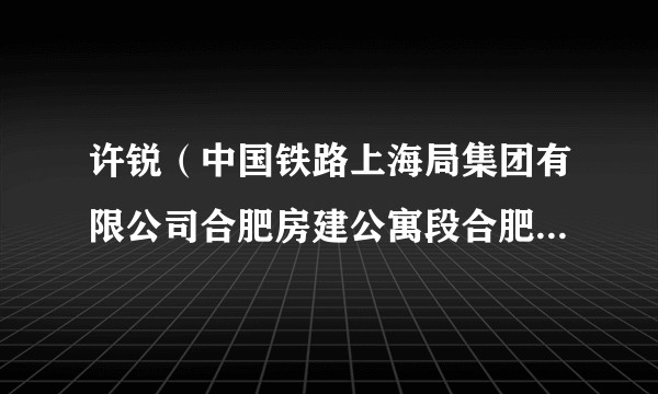 许锐（中国铁路上海局集团有限公司合肥房建公寓段合肥南高铁建筑检查工区工长）