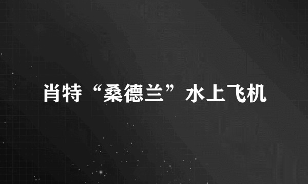 肖特“桑德兰”水上飞机