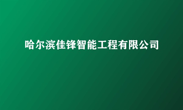 哈尔滨佳锋智能工程有限公司