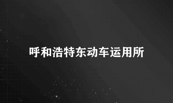 呼和浩特东动车运用所