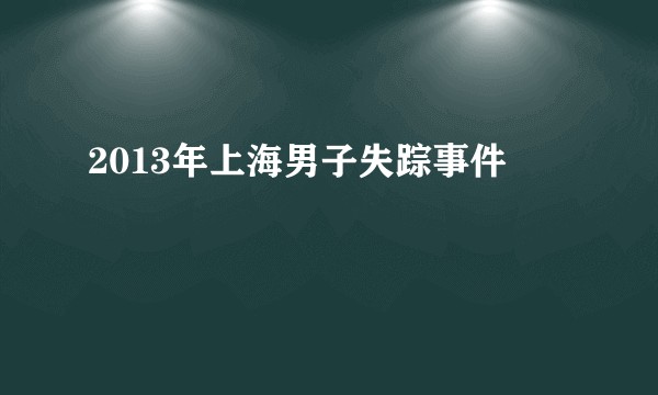 2013年上海男子失踪事件