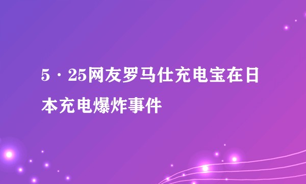 5·25网友罗马仕充电宝在日本充电爆炸事件
