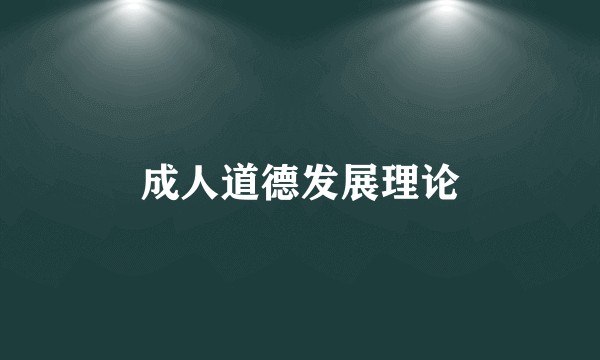 成人道德发展理论