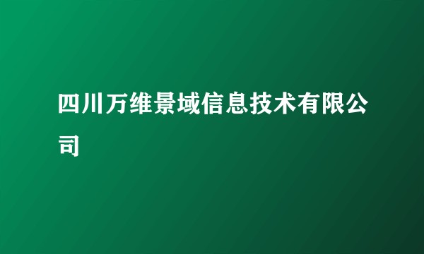 四川万维景域信息技术有限公司