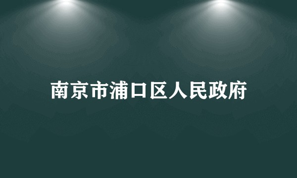 南京市浦口区人民政府