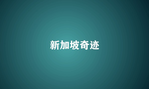 新加坡奇迹