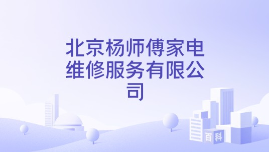 北京杨师傅家电维修服务有限公司