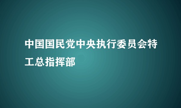 中国国民党中央执行委员会特工总指挥部