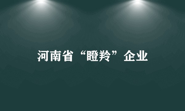 河南省“瞪羚”企业