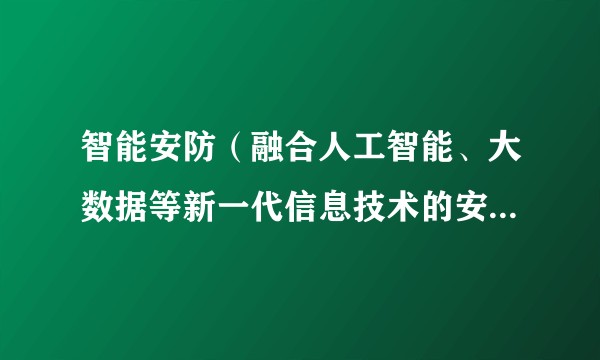 智能安防（融合人工智能、大数据等新一代信息技术的安防产业新阶段）