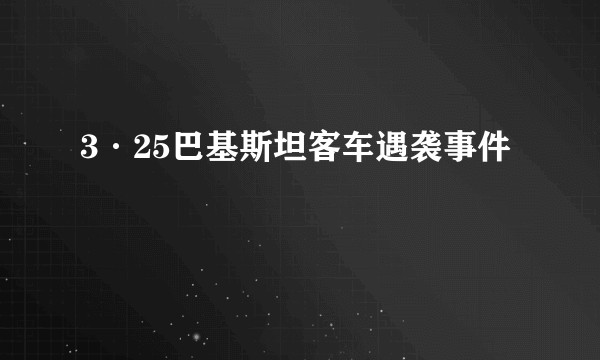 3·25巴基斯坦客车遇袭事件