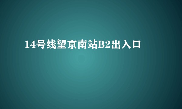 14号线望京南站B2出入口