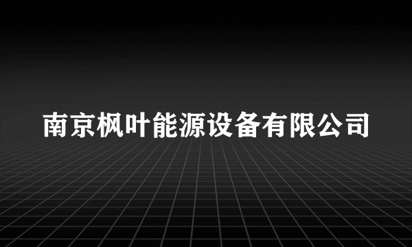 南京枫叶能源设备有限公司
