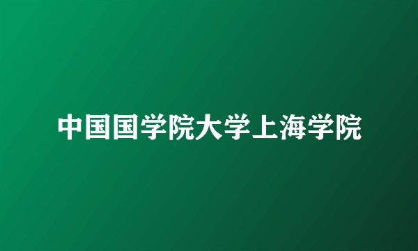 中国国学院大学上海学院