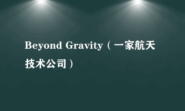 Beyond Gravity（一家航天技术公司）