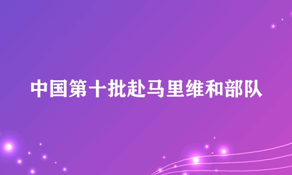中国第十批赴马里维和部队