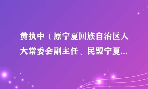 黄执中（原宁夏回族自治区人大常委会副主任、民盟宁夏区委会主任、民盟中央委员）