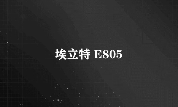 埃立特 E805