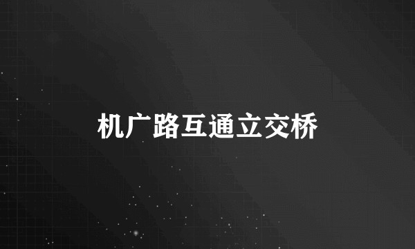 机广路互通立交桥