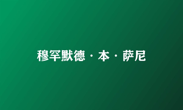穆罕默德·本·萨尼