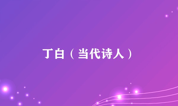 丁白（当代诗人）
