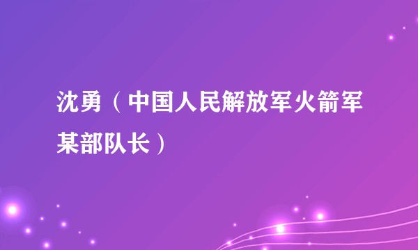 沈勇（中国人民解放军火箭军某部队长）