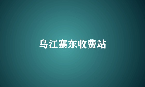 乌江寨东收费站