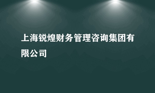 上海锐煌财务管理咨询集团有限公司