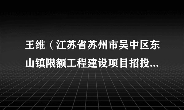 王维(江苏省苏州市吴中区东山镇限额工程建设项目招投标管理办公室原主任)