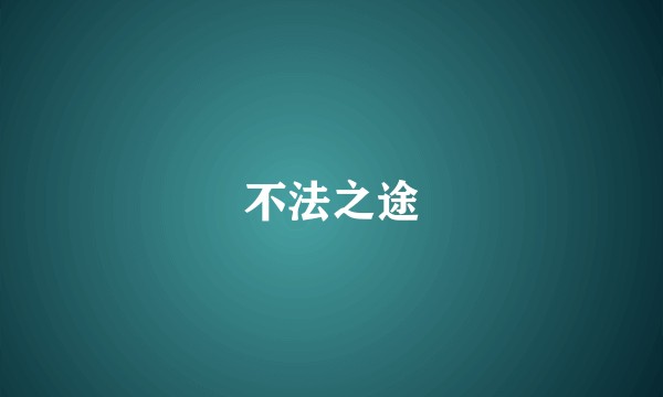 不法之途