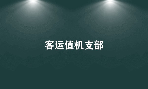 客运值机支部