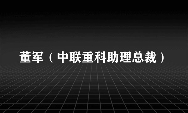 董军（中联重科助理总裁）